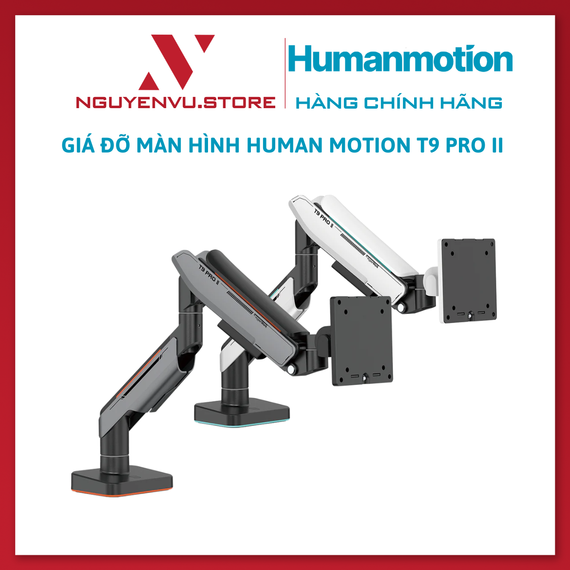 Giá đỡ màn hình Human Motion T9 Pro II - Hàng Chính Hãng