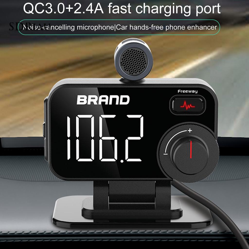*QXDZ* BT92 FM Transmitter with External Microphone TF Card ABS Bluetooth 5.0 Car MP3 Player Charger for Car