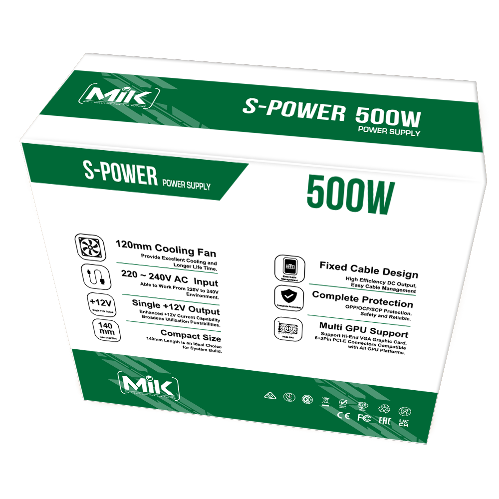 NGUỒN MIK SPOWER 500W - HÀNG CHÍNH HÃNG