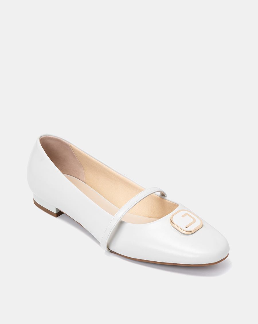 Giày Búp Bê Nữ 3cm Thời Trang JUNO Khoá Trang Trí Chữ J BB03096