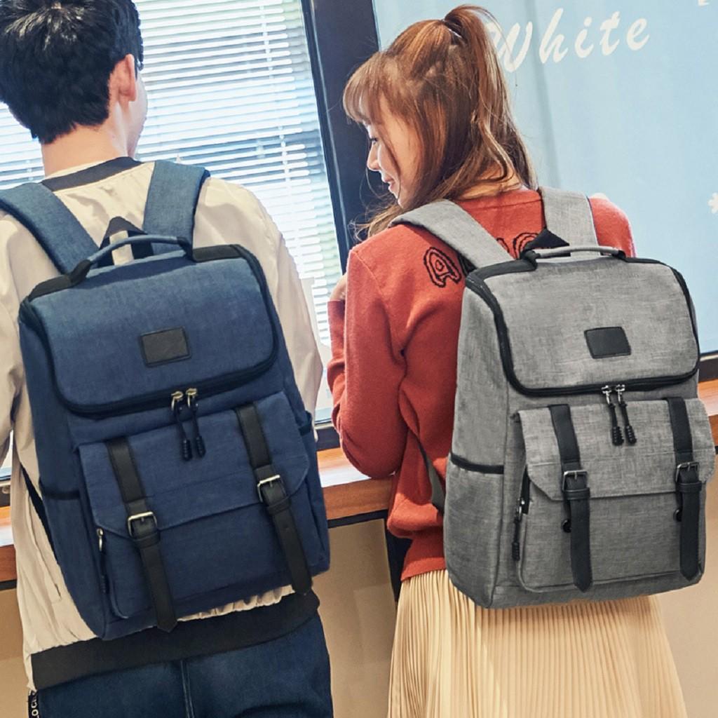 Balo Thời Trang Hàn Quốc HIGH basic Unisex Nam Nữ Đen Xám Xanh Chuyên Đựng Laptop