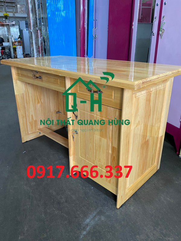 Bàn làm việc gỗ thông cao cấp 1m dành cho văn phòng