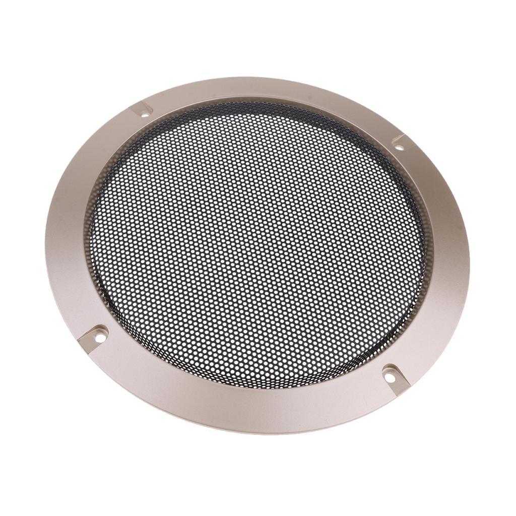 6.5inch Car Audio Speaker Cover Decorative Circle Metal Mesh Grille Gold