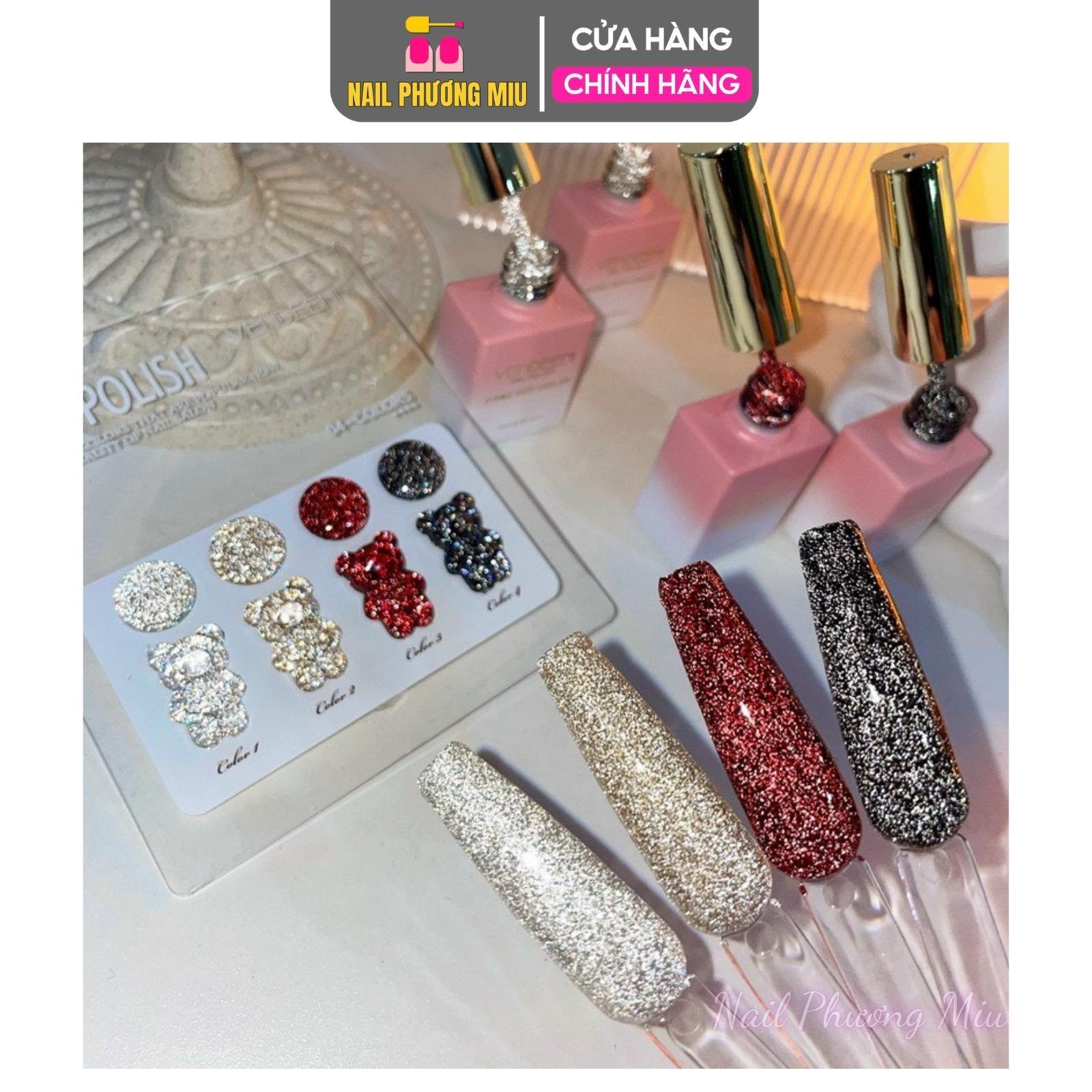 Set Sơn Nhũ Flash 4 Chai Siêu Bắt Sáng 15ml Milan, Đặc Bóng Cao Bền Màu, Tặng Kèm Bảng Màu Cao Cấp Nail Phương Miu Nữ Women