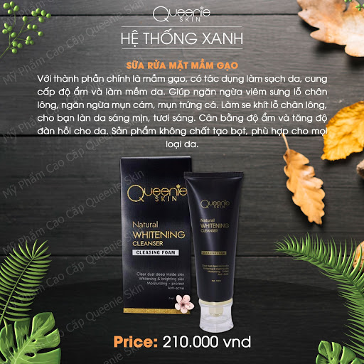 Sữa Rửa Mặt Mầm Gạo Queenie Skin - Làm Sạch Da Cung Cấp Độ Ẩm, Làm Mềm Da, Giúp Ngăn Ngừa Viêm Sưng Lỗ Chân Lông, Ngăn Ngừa Mụn Cám, Mụn Trứng Cá - 120 Gram - Hàng Chính Hãng