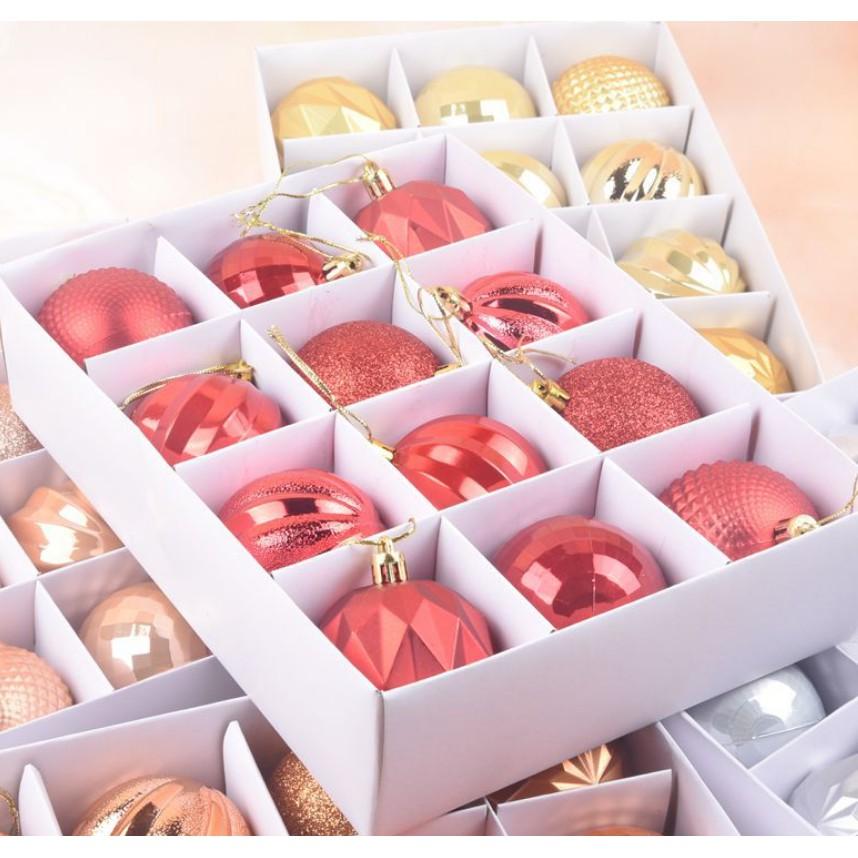 12 quả châu trang trí noel 6cm MẪU E2