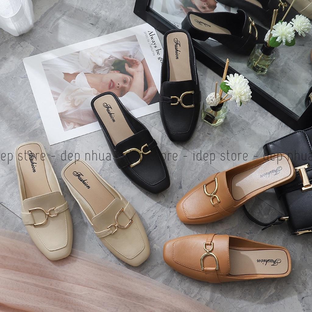 Dép sục nhựa nữ giả da 2cm- Giày sục lười quai xích Diorr đi mưa- SL029