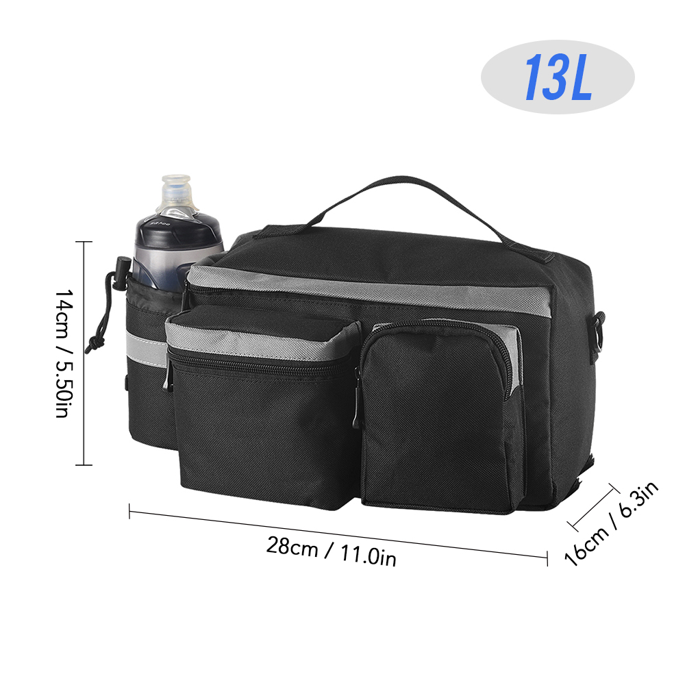 Túi đựng đồ yên sau xe đạp,Chất liệu Polyester độ dẻo dai cao, chịu lực, dung tích lớn 13L với ngăn đựng cốc