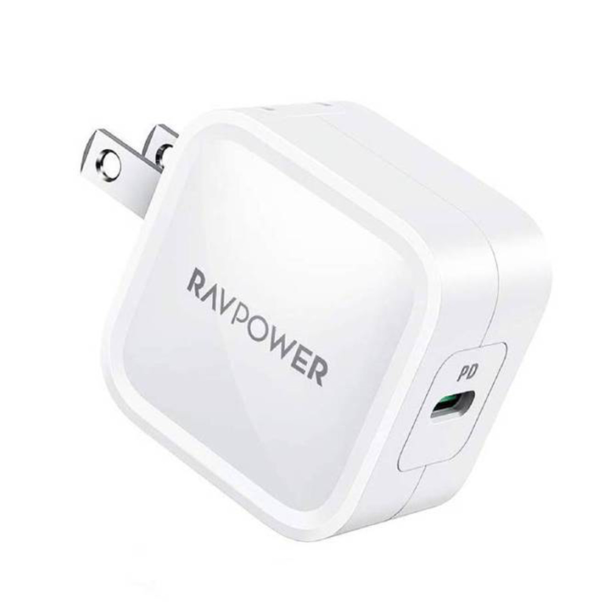 Hình ảnh Bộ Củ Sạc Dành Cho iPhone, iPad GaN Nhỏ Gọn RAVPower RP-PC120 30W Và Cáp Type C to Light.ning MFI C94 20W Dây Nylon Dài 1.2M RP-CB1004-W - Hàng Chính Hãng