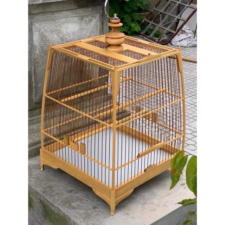 KHUNG LỒNG CHIM TỰ RÁP MẪU LÁ LIỄU GỖ KIỀN
