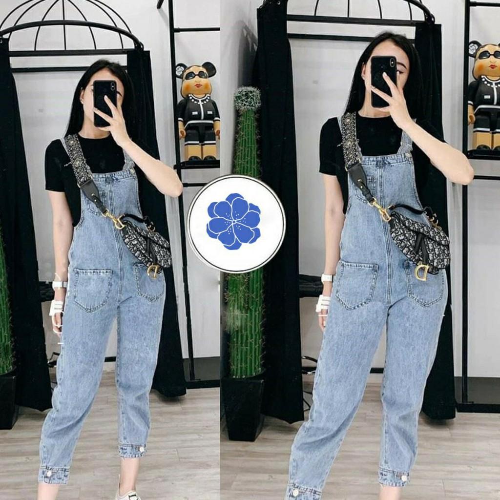 Quần yếm nữ  Yếm jean dài nữ dáng baggy, yếm bò ulzzang phong cách hàn quốc MS13-23