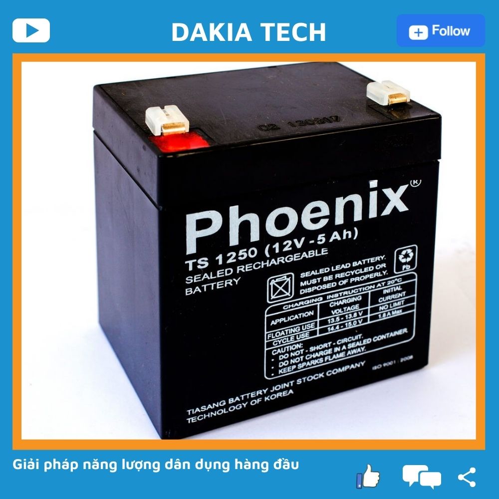 Ắc quy Phoenix TS1250 12V 5Ah