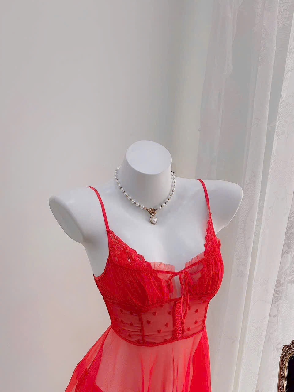 Váy Ngủ Ren D19 Quảng Châu Cao Cấp Xuyên Thâu Kèm Chip