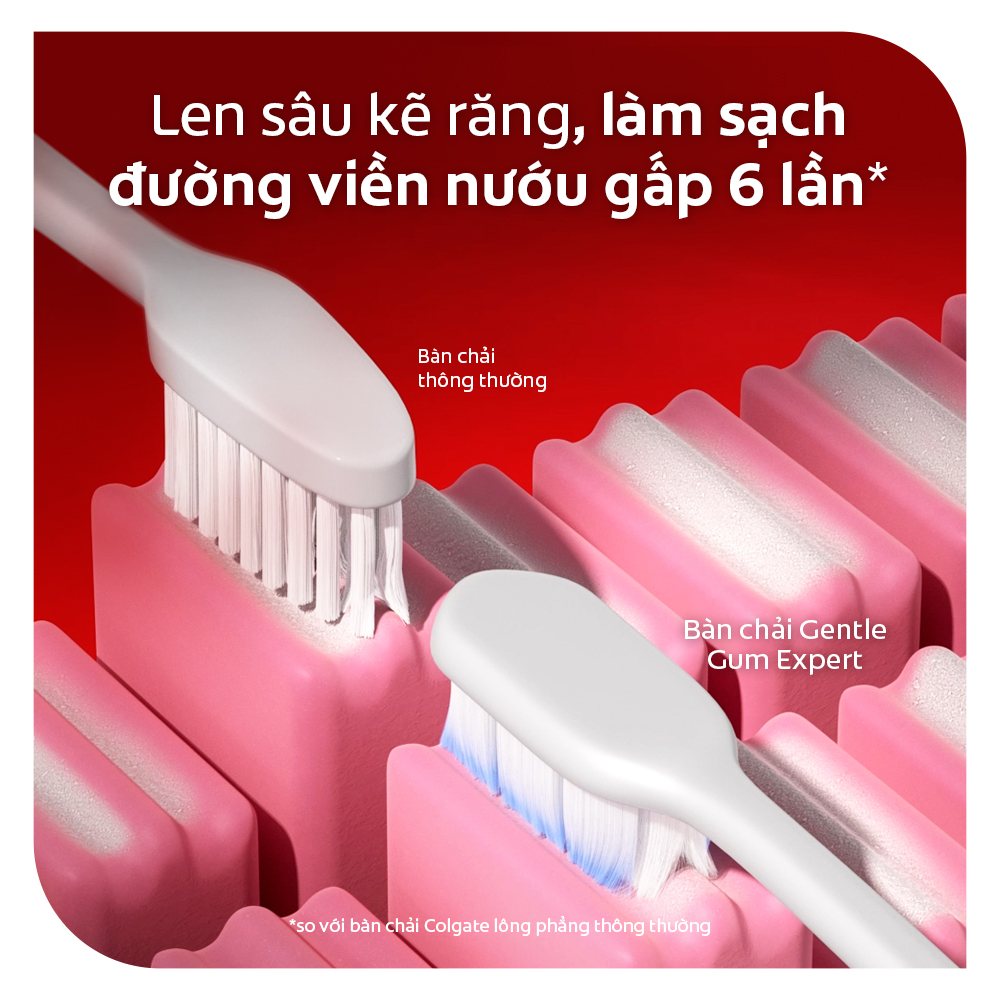 Bộ 4 Bàn chải Colgate Gentle Gum Expert lông dày siêu mềm, ôm sát nướu, giảm chảy máu nướu