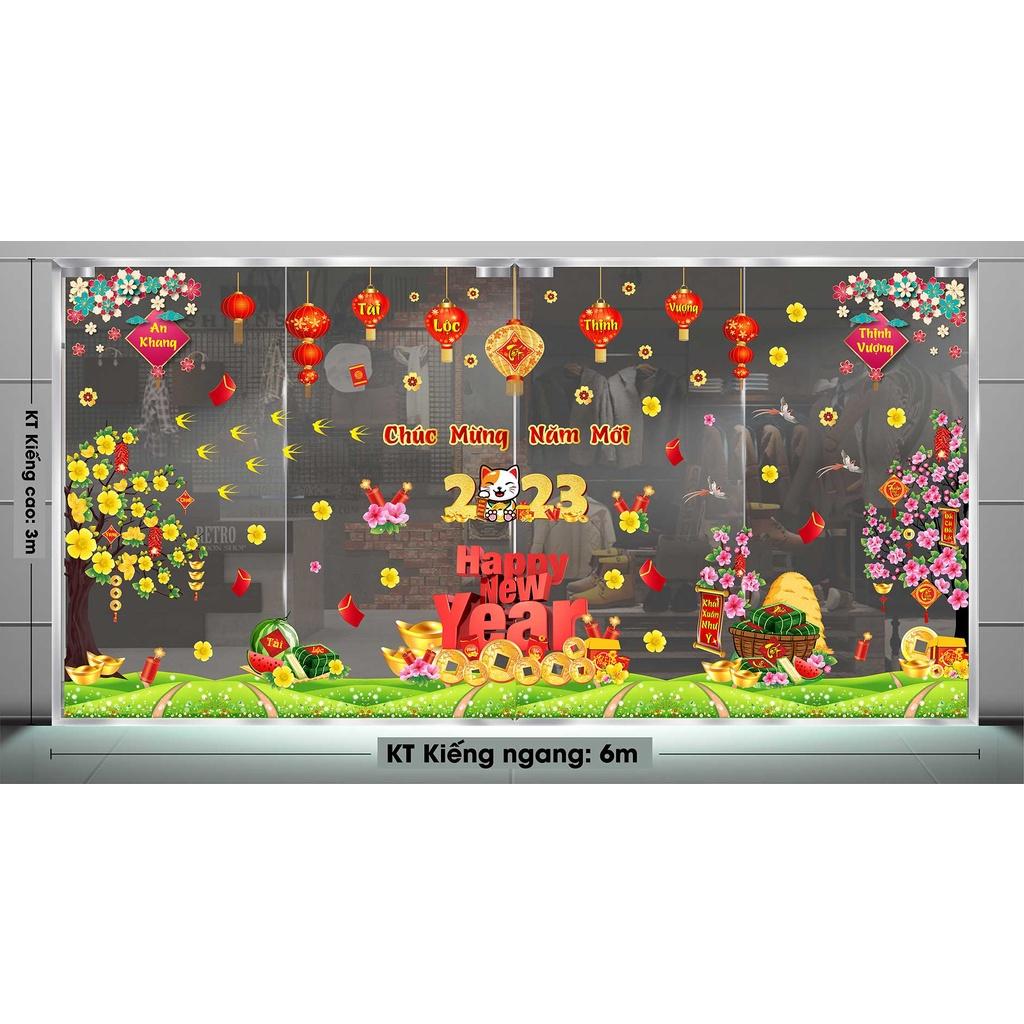 DECAL TRANG TRÍ TẾT 2023 COMBO SỐ 110
