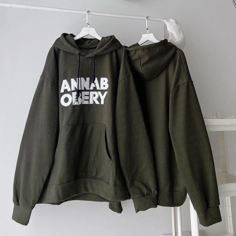 Áo hoodie Form rộng OBERY Xanh Rêu