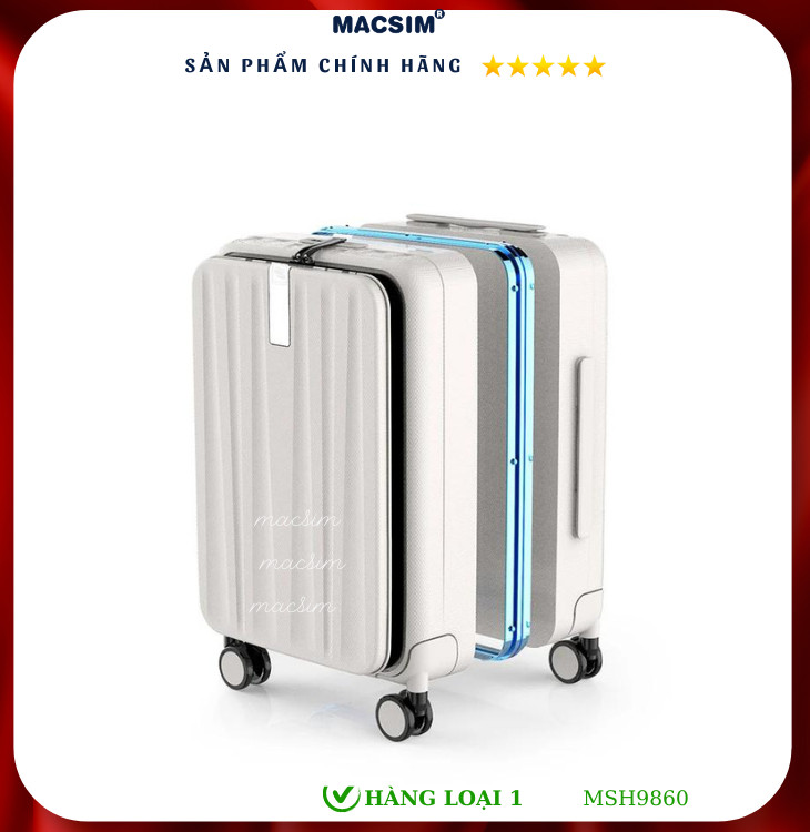 Vali cao cấp Macsim Hanke MSH9860 - Hàng loại 1 màu trắng ( 20 incher)