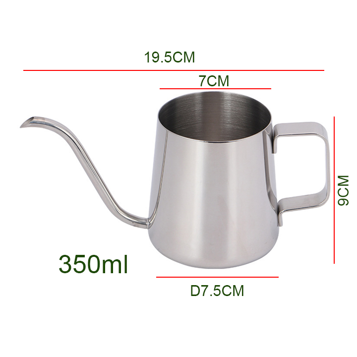 Ấm pha cà phê cổ ngỗng, dung tích 350ml, làm bằng Inox 304