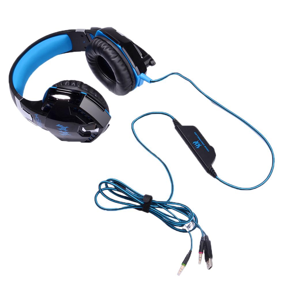 Deep Bass Game Headphone Sound Over-Ear Gaming Headset Earphone Blue