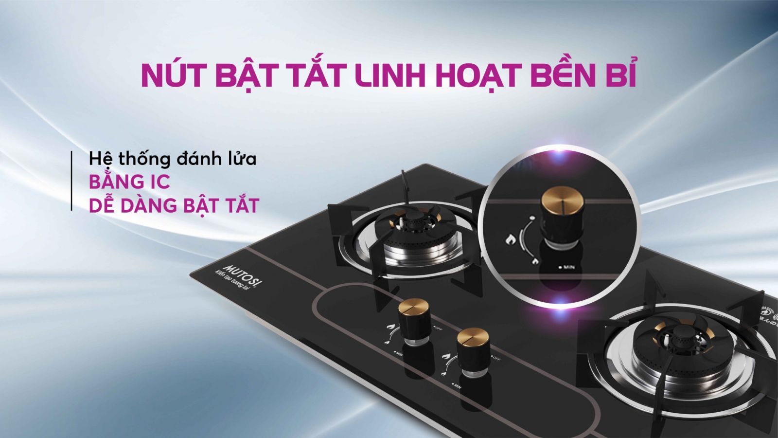 Bếp ga âm pin Mutosi MG-58P-Công nghệ nhật bản - Hàng chính hãng