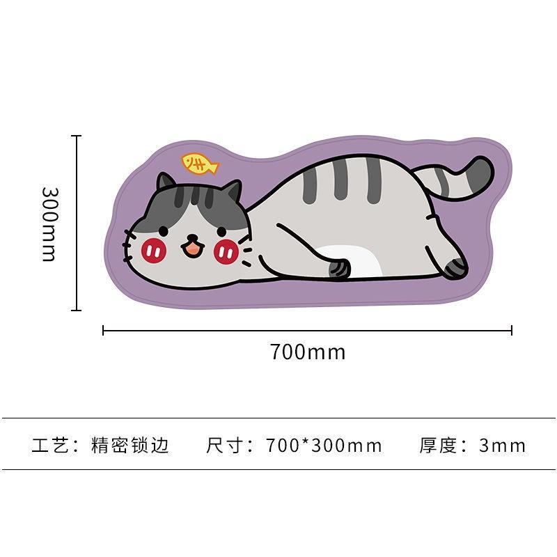 Tấm lót chuột và bàn phím cỡ lớn in hình mèo dễ thương sáng tạo