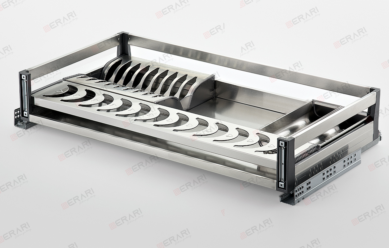 Giá đựng xoong nồi bát đĩa (Kệ bát đĩa Inox 304 thương hiệu Gerari hộp lắp thùng/cánh)