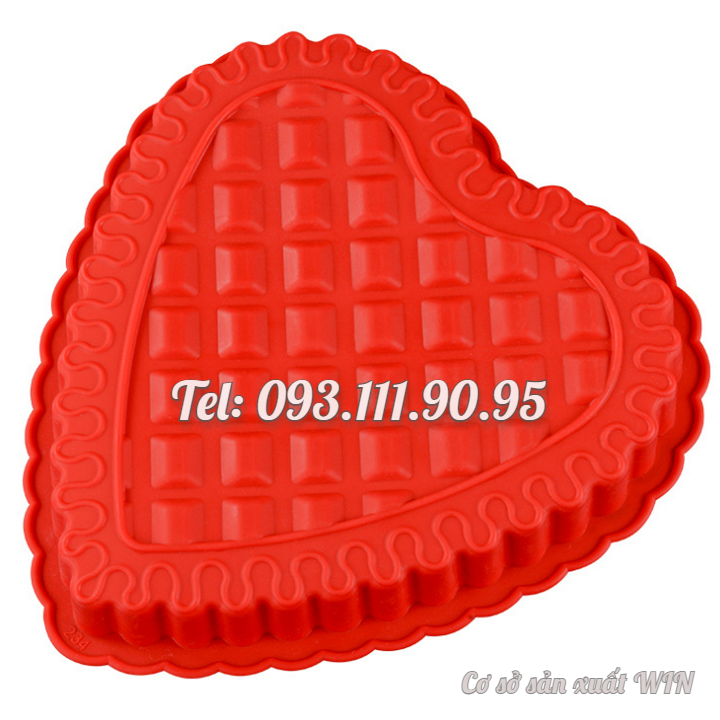 Khuôn silicon làm đế bánh, rau câu hình trái tim đan xen - Loại 24 cm – Mã số 1105