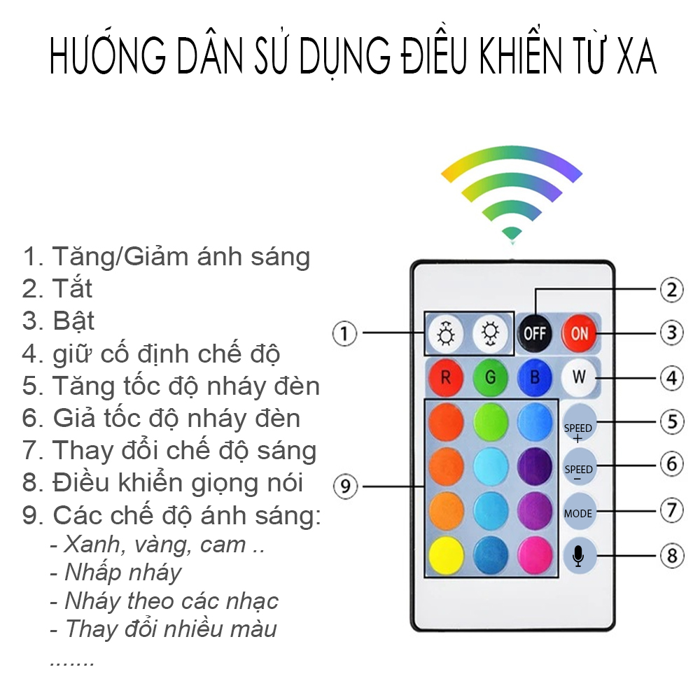 Đèn bàn đầu giường Led Cảm ứng theo nhạc, Ánh sáng đa màu sắc, Điều khiển từ xa trên điện thoại