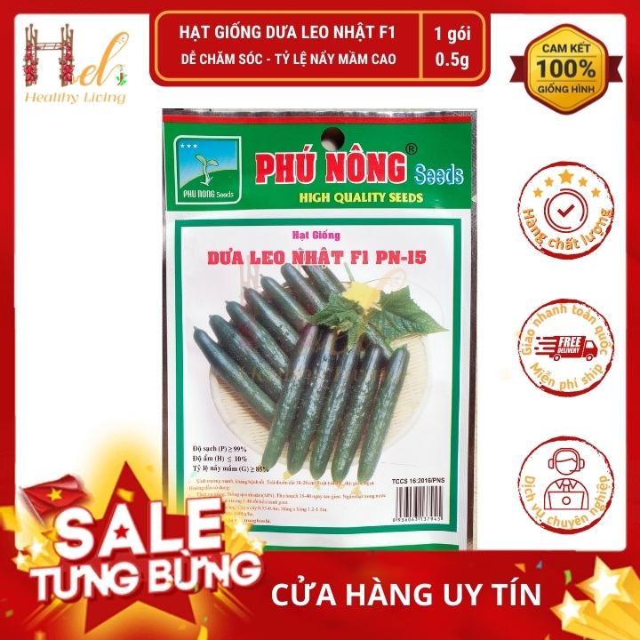 PN - Hạt Giống Dưa Leo Nhật F1 - Trồng Rau Xanh Rau Sạch Bằng Đất Sạch, Mùn Dừa Và Phân Bón Hữu Cơ