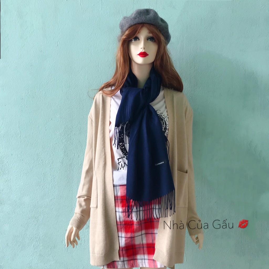 Combo mũ nồi dạ và khăn len cashmere loại 1
