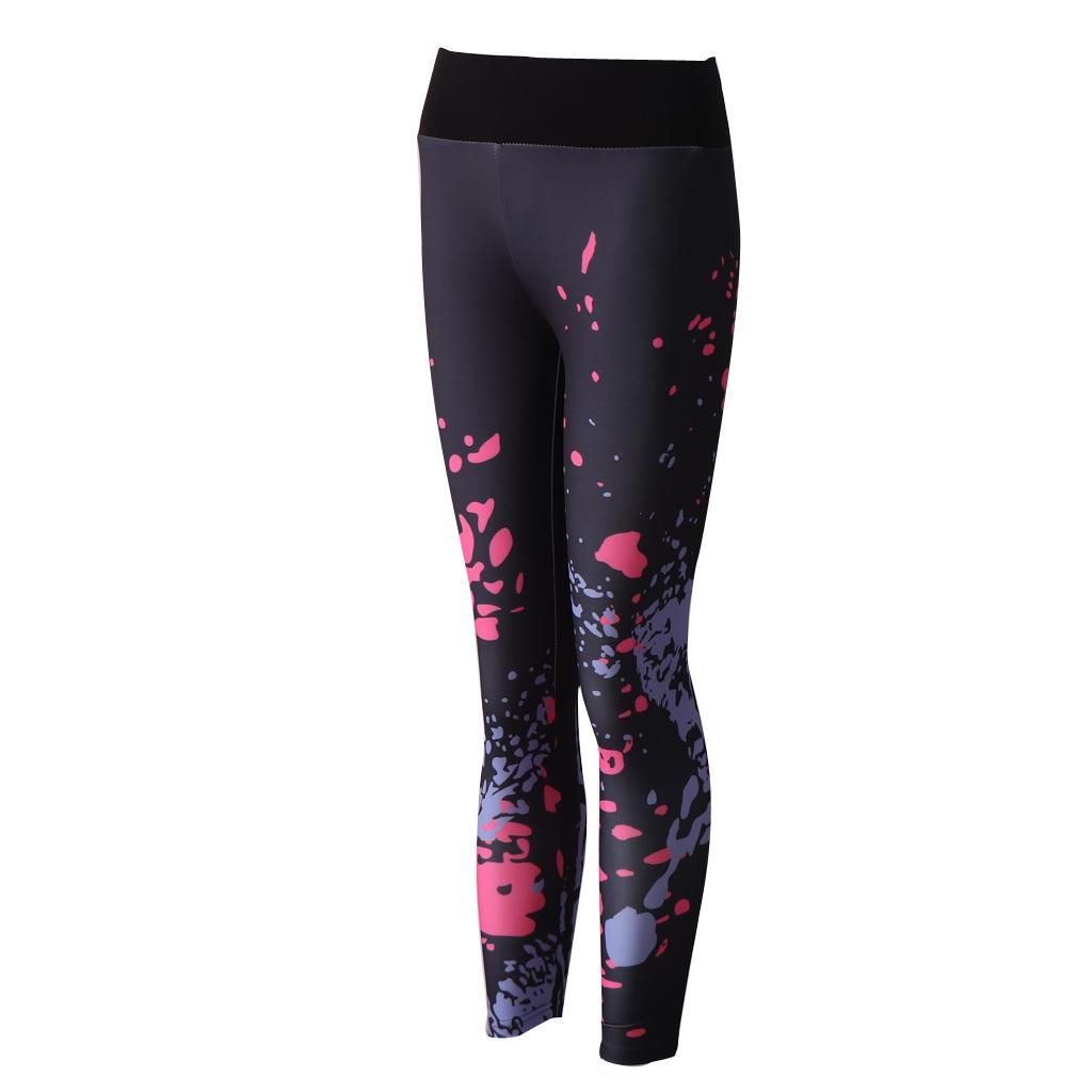 Print High Waist Full Length Women Yoga Leggings Dry Fit Running Gym Sport Pants
