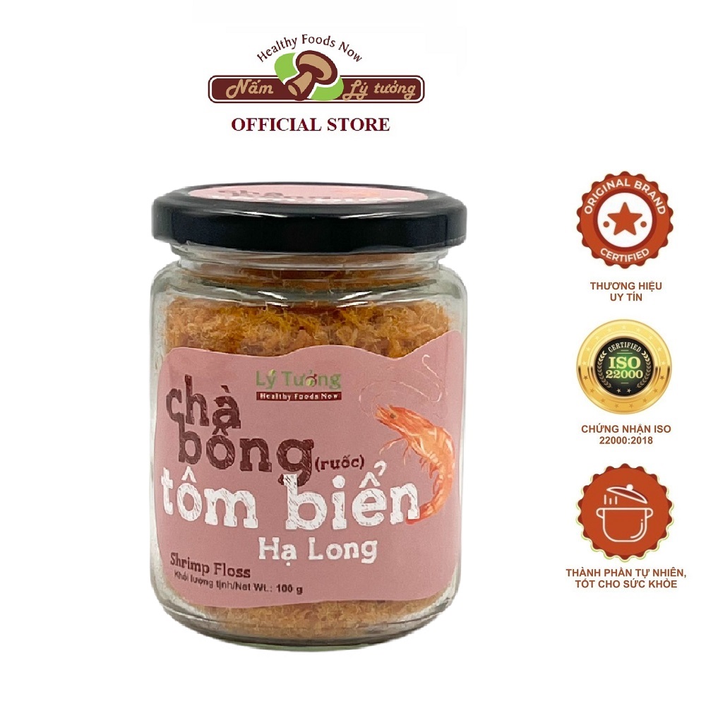 Chà Bông Tôm Biển Lý Tưởng 100g, Ruốc Tôm Biển Hạ Long