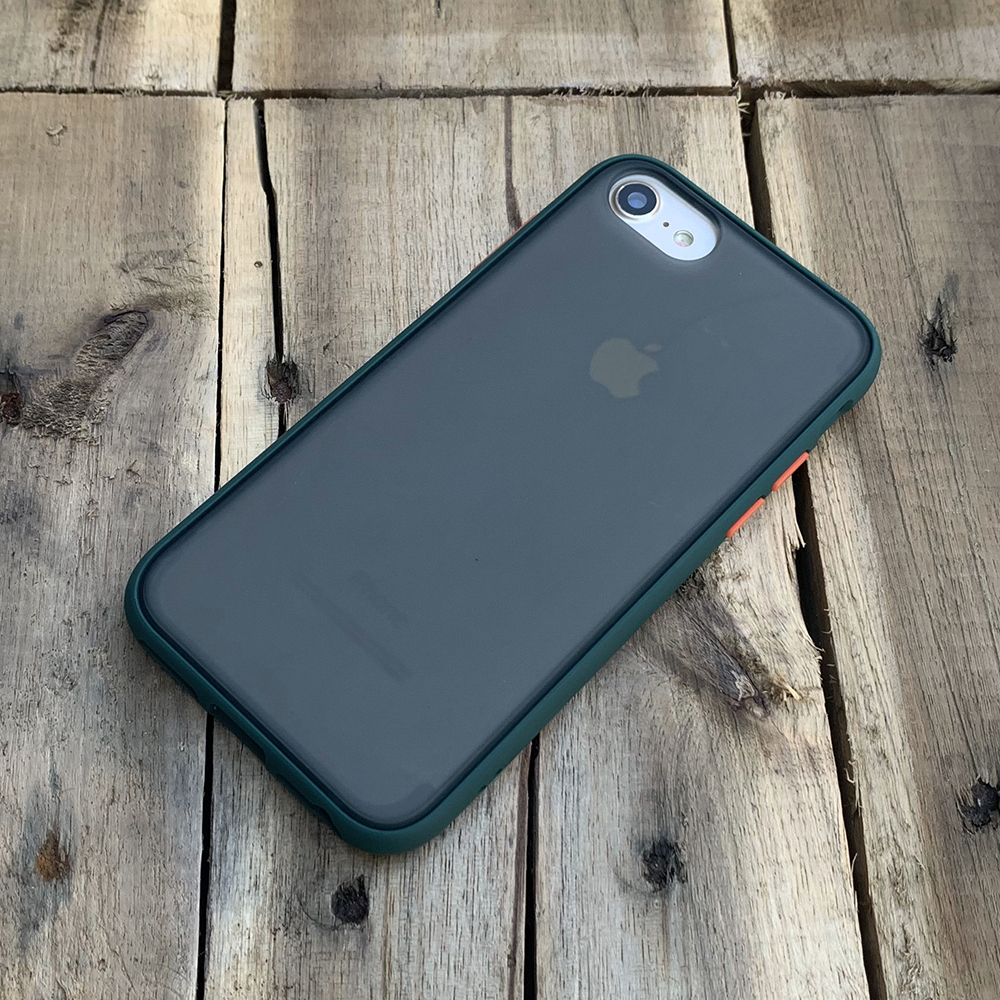 Ốp lưng chống sốc dành cho iPhone 7 / iPhone 8 nút màu cam - Màu xanh đậm
