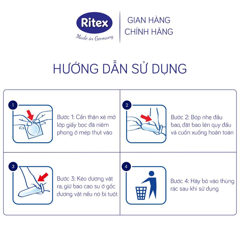 Bao cao su Ritex Feeling ôm sát vừa vặn hộp 3 bao - Hàng nhập khẩu chính hãng