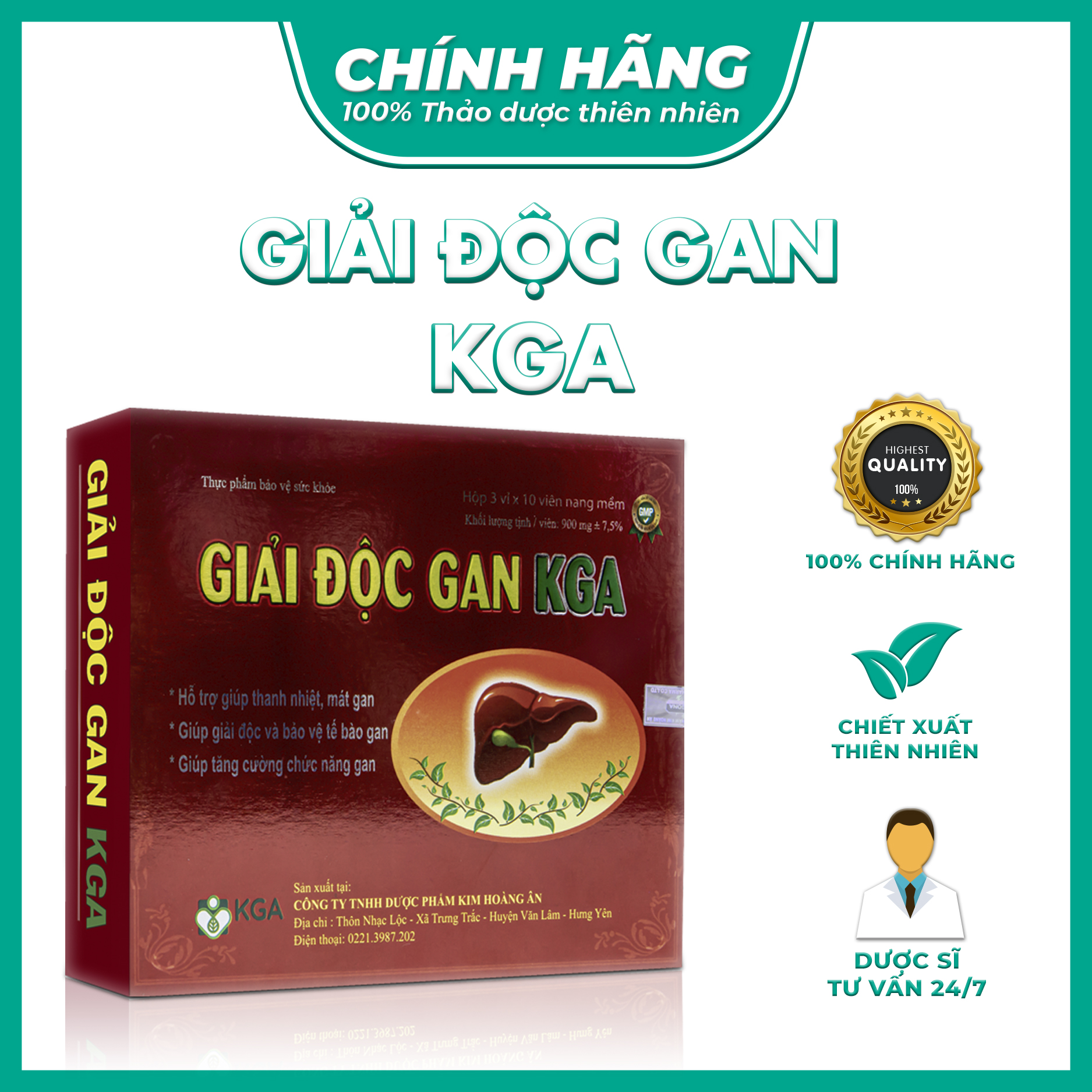 GIẢI ĐỘC GAN KGA - Năng Động - Thanh nhiệt, giải độc, mát gan