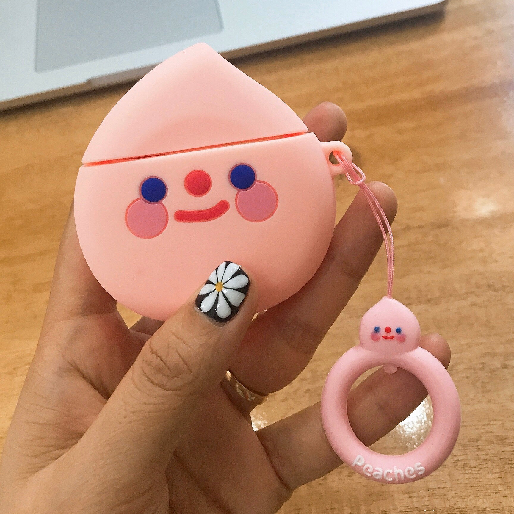 Bao Case Silicon Cho Tai Nghe Apple AirPods 1 / AirPods 2 -  Hình Trái Đào