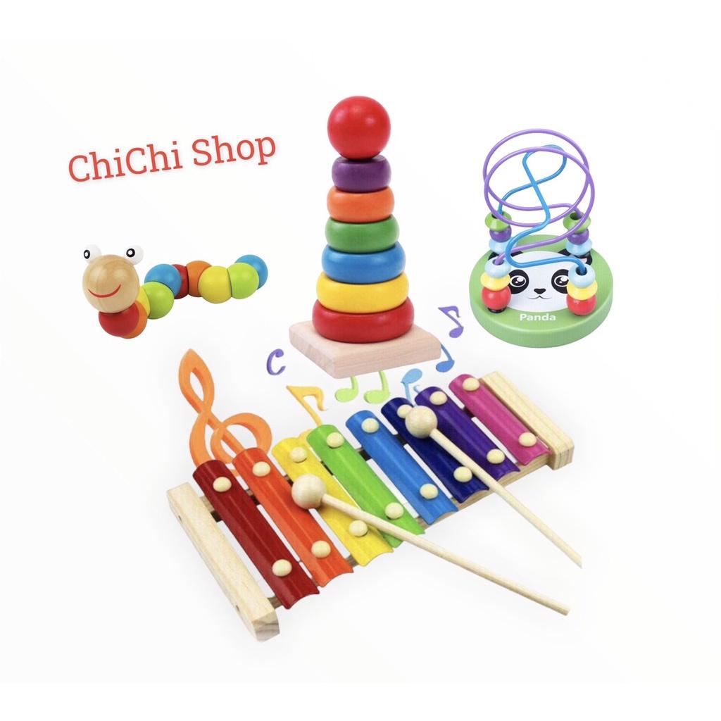 Set 6 Món Đồ Chơi Gỗ Montessori: Rèn Luyện Đôi Bàn Tay Khéo Léo-Phát Triển Trí Tuệ Toàn Diện Cho Bé