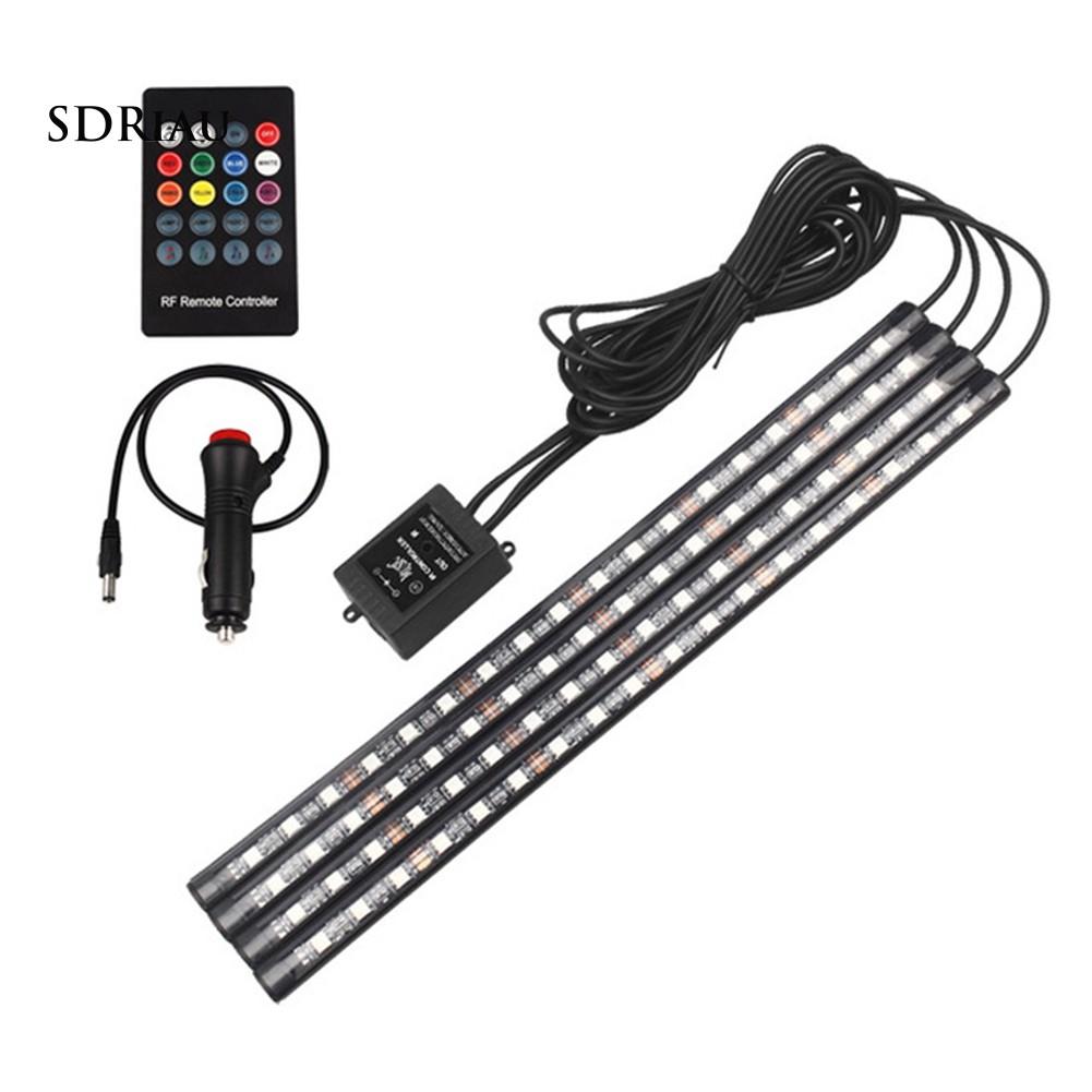 Đèn Led Xe Hơi 4 Trong 1 7 Màu 48 Bóng Kèm Remote Điều Khiển