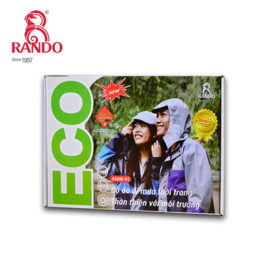 Áo Mưa Bộ ECO Vải Dù Cao Cấp, RANDO Chính Hãng, Thời Trang Đi Mưa Bền Bỉ, Không Thấm Nước Dành Cho Đi Phượt