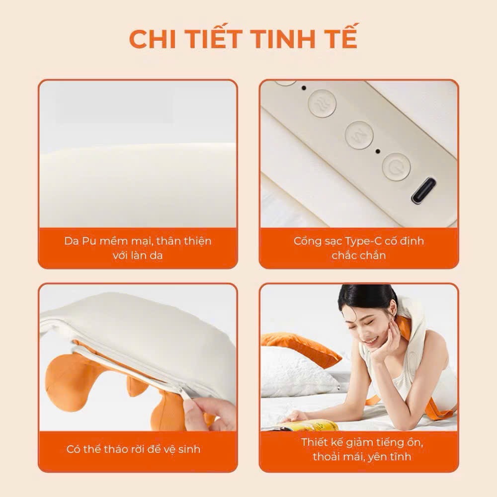 Máy massage J1 pro, massage chườm ấm cổ vai gáy, massage toàn thân giúp giảm đau, cải thiện sức khỏe