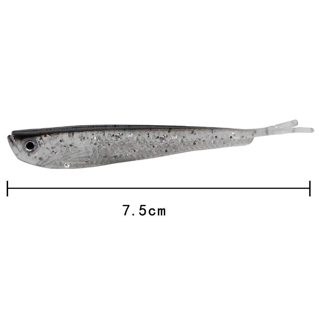 10 Pieces Artificial Soft Fishing Lures Baits Lifelike Fish Swimbaits