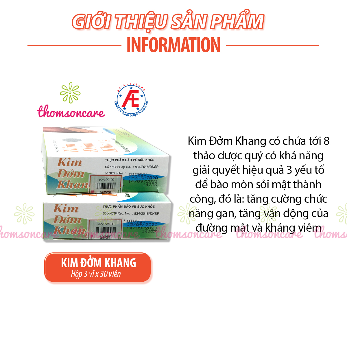 Kim đởm khang Combo 6 tặng ngay 1H - Hỗ trợ giảm sỏi gan, mật, tán sỏi từ Kim tiền thảo, diệp hạ châu