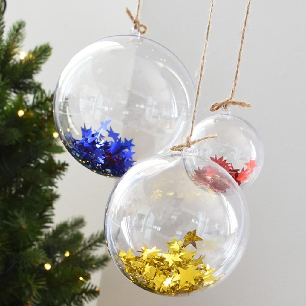 3X Clear Fillable Ball Wedding Favours Candy Filler DIY Tree Hanging 5cm