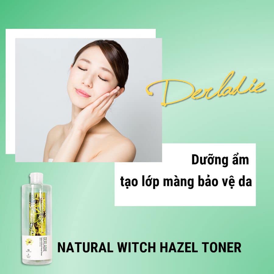 Combo Nước Hoa Hồng + Kem dưỡng ẩm cho da mụn Derladie Witch Hazel Perfect Vitamin