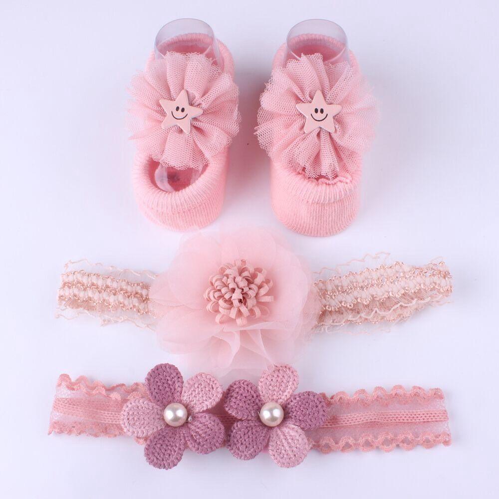 Set Giầy Tất Băng Đô Siêu Xinh Cho Bé