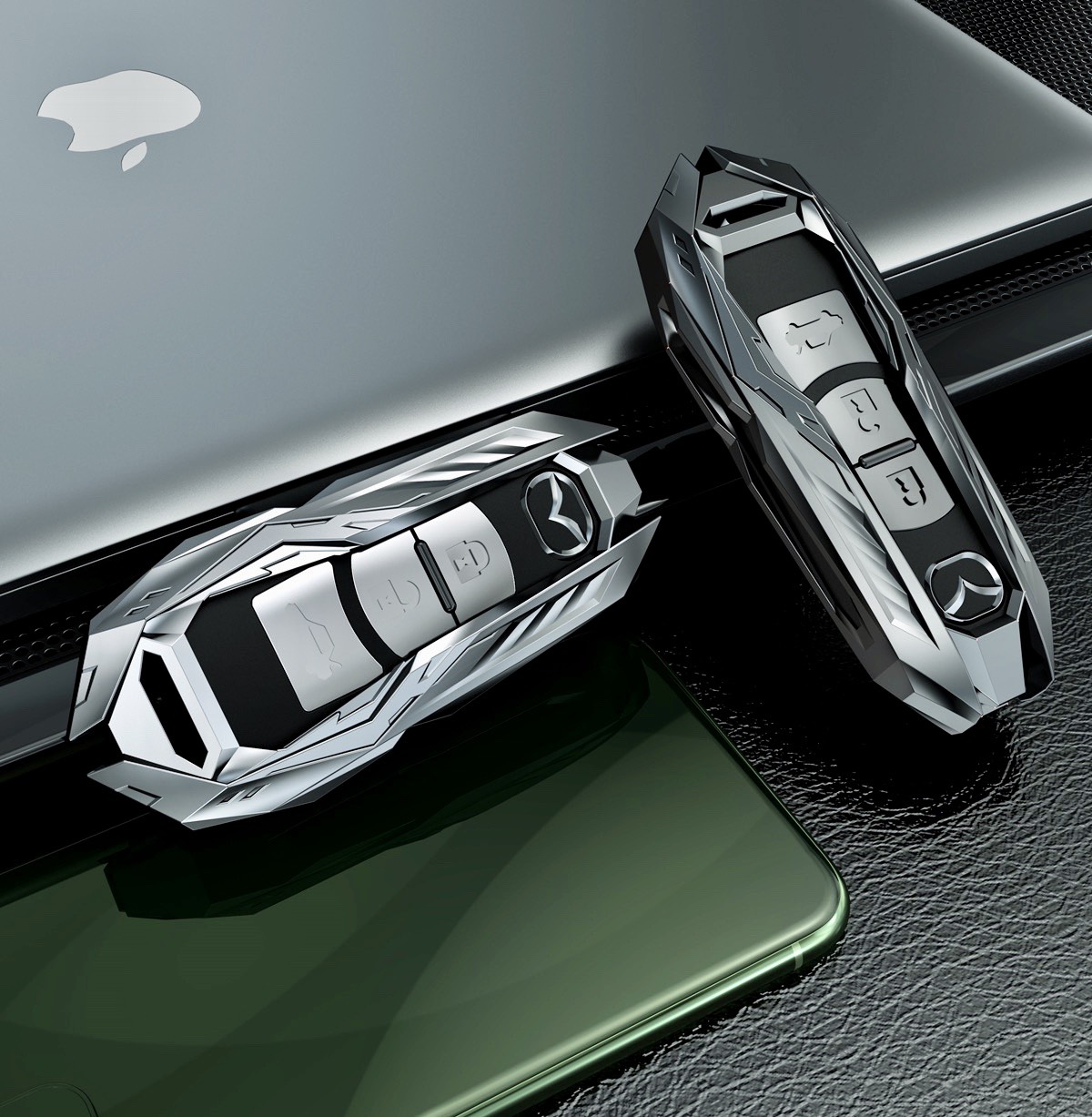 Ốp chìa khóa oto Mazda (2,3,6, CX5, CX8)  chất liệu metal cao cấp, bảo vệ smartkey tuyệt đối, kiểu dáng sang trọng và hiện đại