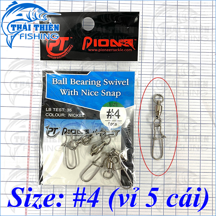 Khóa Bạc Đạn Pioneer, Mani Link Câu Cá Ball Bearing Swivel With Nice Snap