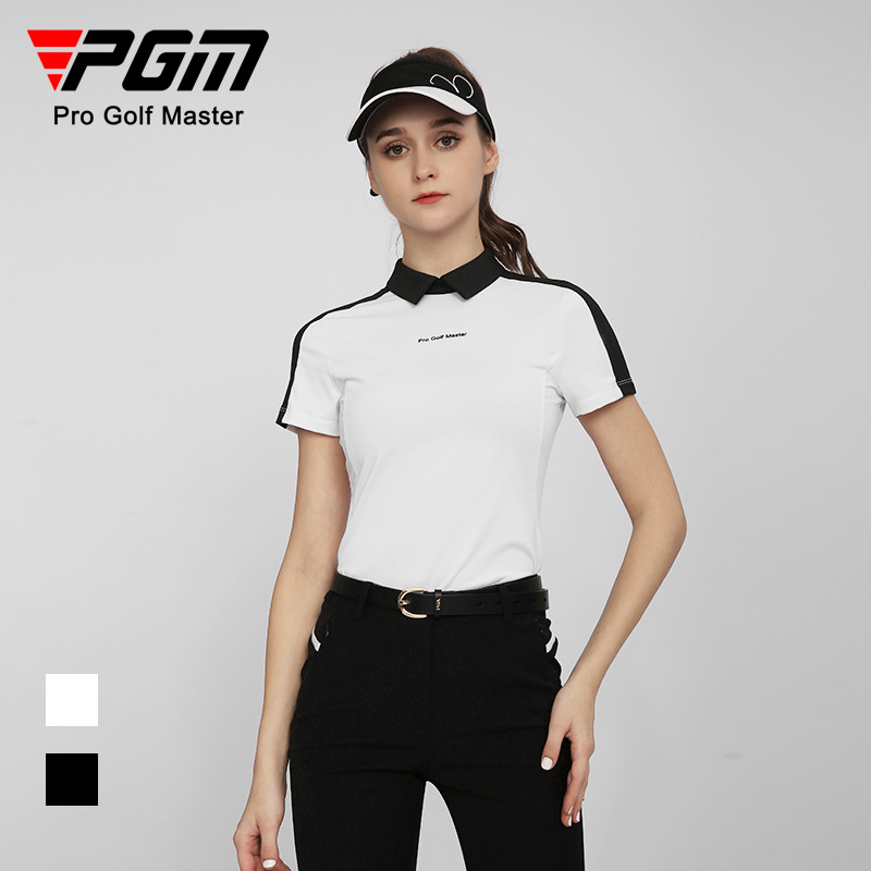 Polo golf nữ chính hãng PGM - YF560 - Áo golf dành cho nữ với thiết kế đen/trắng bazic