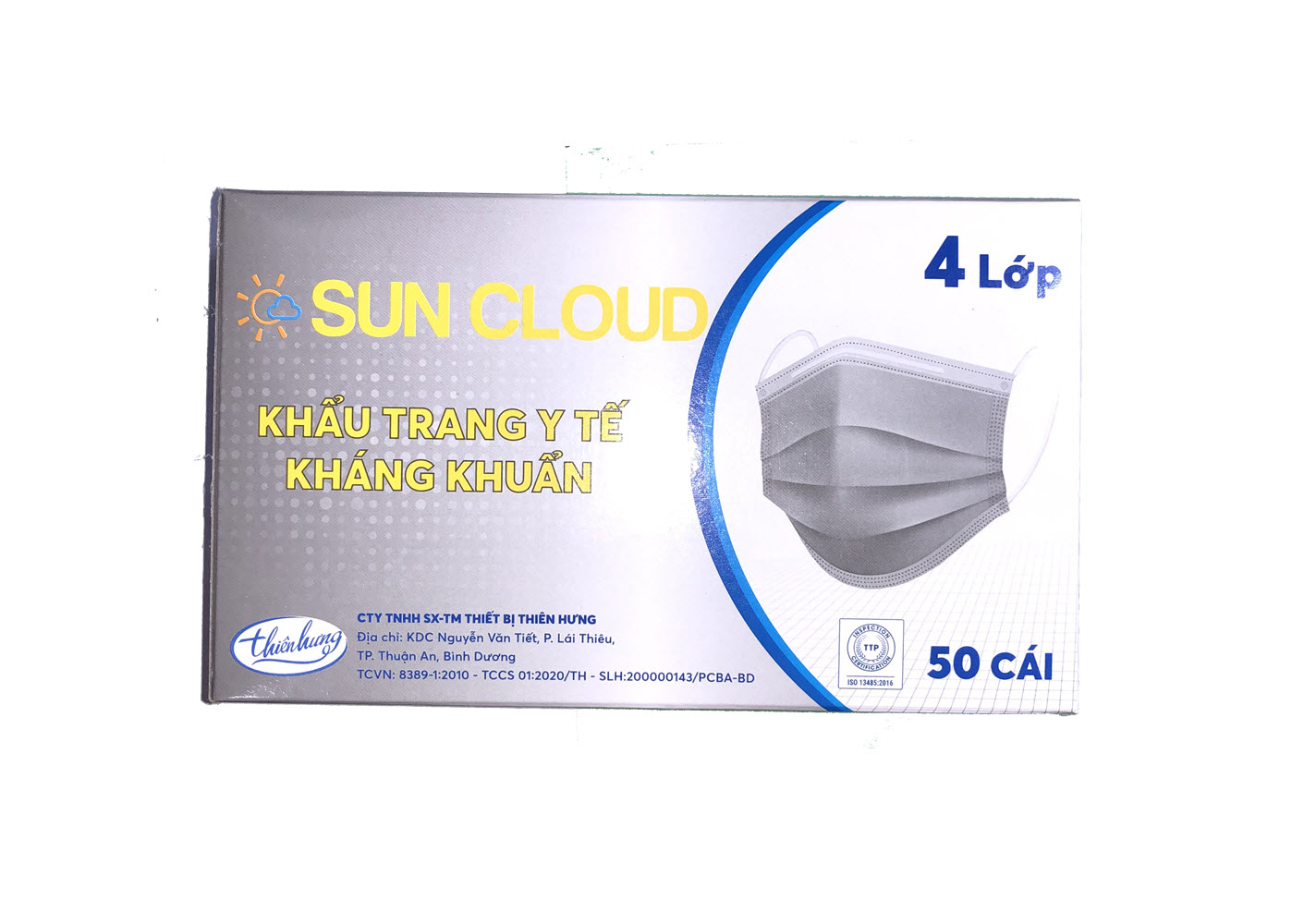 Khẩu Trang Y Tế Cao Cấp SUN CLOUD - 4 Lớp Kháng Khuẩn / 99% Lọc Khuẩn, Bụi, Virus Tốt Nhất / Người Lớn