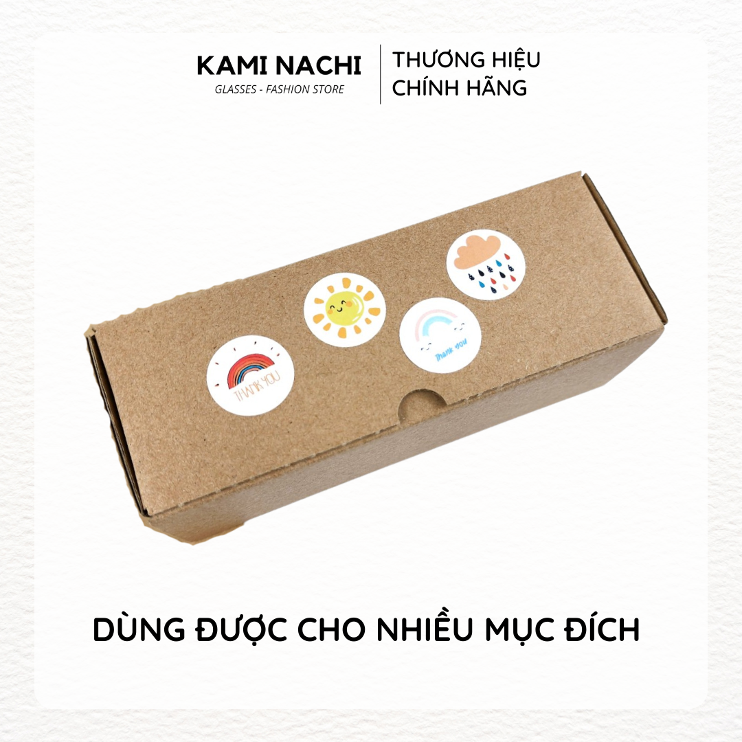 Bộ 10 miếng nhãn dán decal hình tròn chữ cảm ơn KAMI NACHI